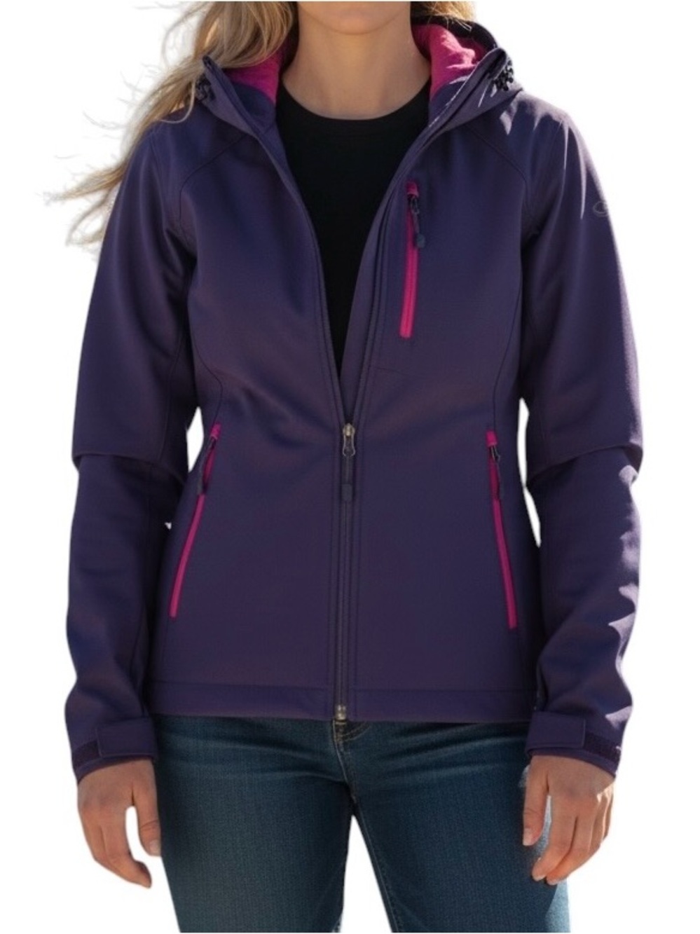 Icebreaker Viento Merino Wool Lined Softshell Jacket Medium Eggplant